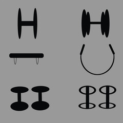 Gym  fitness  vector  icon  set.