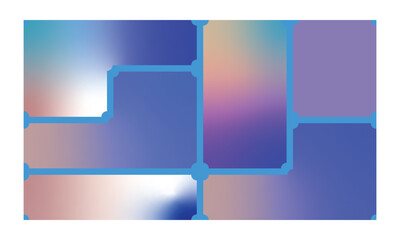 Modern Flat Design Web Layout with Rounded Blocks