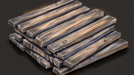 Wooden boards stacked together to create a barricade