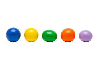 Colorful Balls in a Row on White Background.