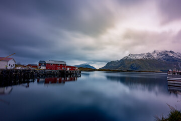 harbor in Fredvang on the Lofoten Islands of Norway