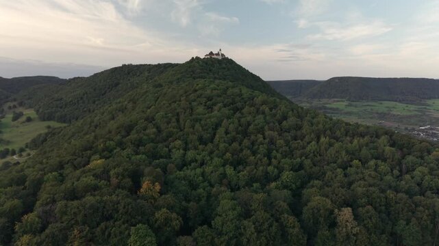 Fly with me along the Swabian castle Teck during autumn season phase