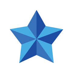 Obraz premium Blue origami star flower elegant folded paper petals design decoration gift