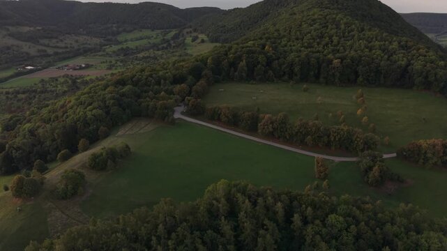 Fly with me along the Swabian castle Teck during autumn season phase