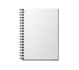 White Spiral Notebook isolated on a transparent background