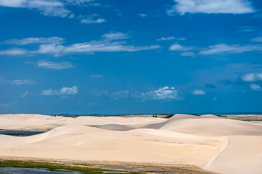Buggy tour in the lagoon on the Funil Dune, Tatajuba Beach at Camocim, Jericoacoara, Ceara in Brazil