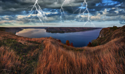 Stormy Sky Over River Canyon 