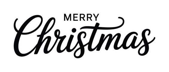 Fototapeta premium Merry Christmas typography festive lettering vector illustration