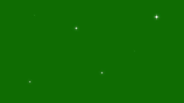 Blinking doodle cartoon retro stars sparkle animation, glowing twinkling night vector shine, seamless starry background 4K loop video with alpha channel light. 4k Animation