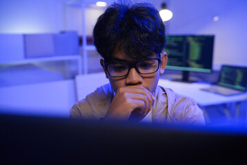 Development programmer working in website a software and coding technology