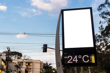 Billboard blank mock up in the city of Sao Paulo. Use this photo day mockup for your outdoor design.