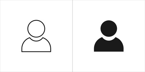User icon in outline and solid black