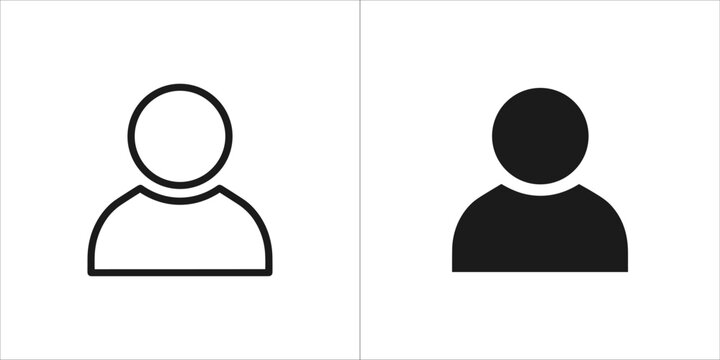 Outline and solid icon of a person symbol