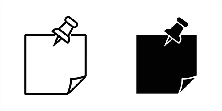 Sticky note with pin icon