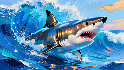 Great white shark ।wall decor 