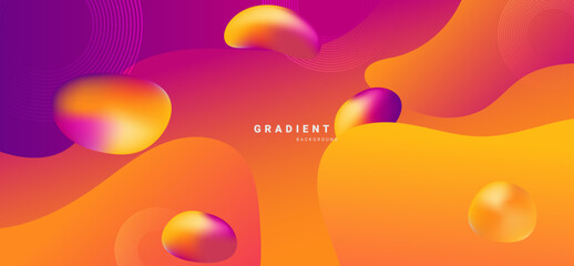 Vibrant gradient abstract background with 3D fluid shapes and smooth color flow