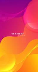 Naklejka na ściany i meble Abstract vertical gradient background with soft fluid waves and curved lines Naklejka na ściany i meble Abstract vertical gradient background with soft fluid waves and curved lines