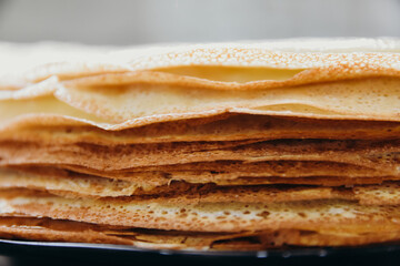 pancakes on a white