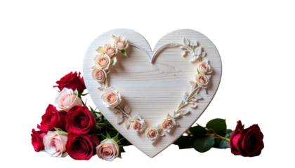 Red roses in a heart shape are a perfect symbol of love, passion, and romance for a wedding or Valentine's Day celebration