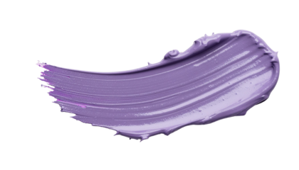 textured abstract lavender color paint stroke isolated on transparent background, png