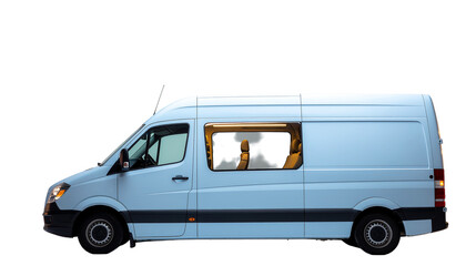 Isolated white cargo delivery van transport vehicle model design