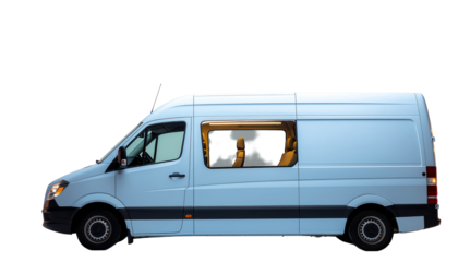 Isolated white cargo delivery van transport vehicle model design