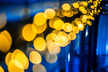 Blurred light spots at party