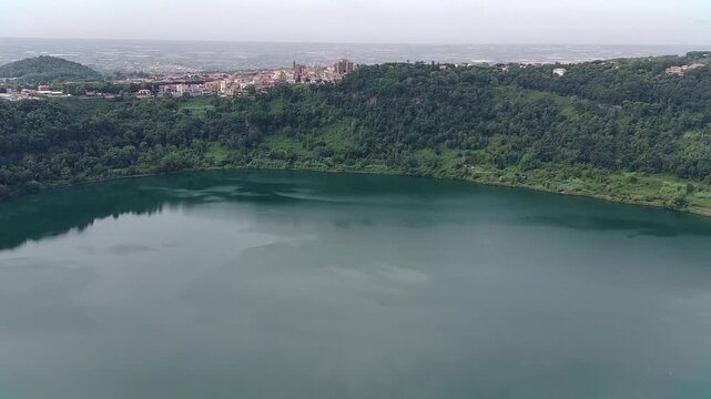 Flight over Lake Nemi, Italy