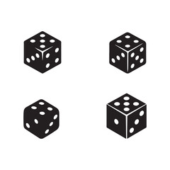 Ludo minimalistic black and white icon on white background 
