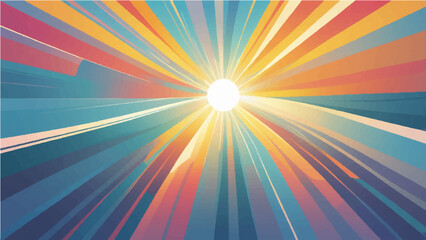 Bright sunburst rays abstract background