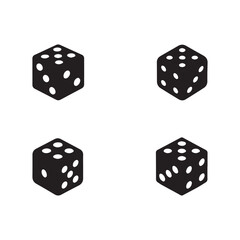 Ludo minimalistic black and white icon on white background 2