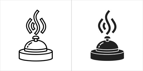 Illustration of a service bell in two styles