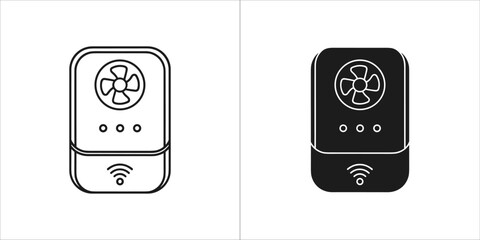 Smart air purifier icon, showcasing clean technology