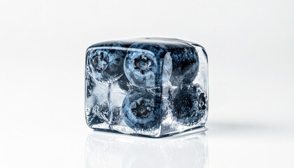 Frozen Blueberry Ice in Sharp Focus