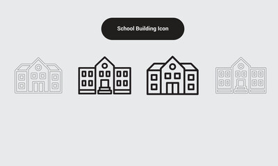 school building silhouette vector art illustration, vector house icon