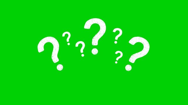 Animation of a question mark with a transparent background with an Alpha channel