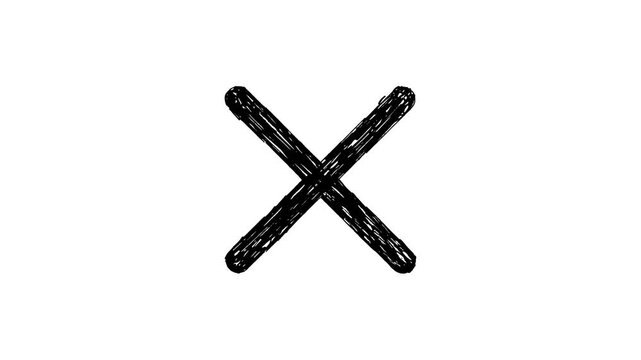 cross stop motion animation on a transparent background, Error, Wrong, Cancel, Reject, Prohibition Symbol, Motion Graphic Icon with Alpha Overlay