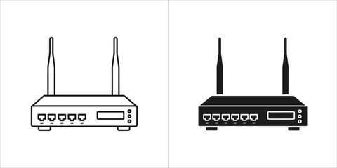 Accessibility symbol icons set featuring multiple black line art wheelchair signs for disabled access design