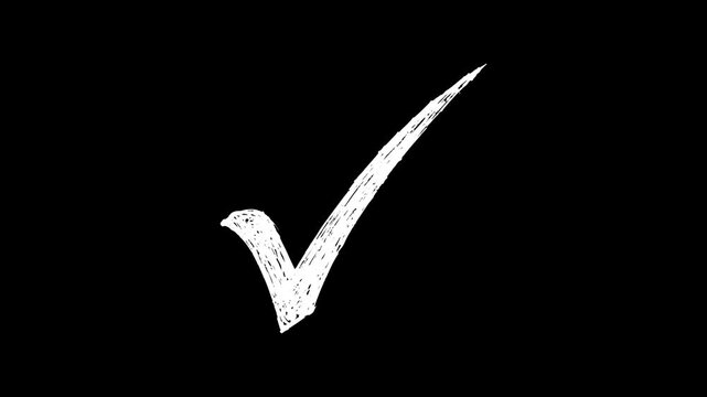 Write or wrong Grung check mark stop motion animation video with alpha channel.