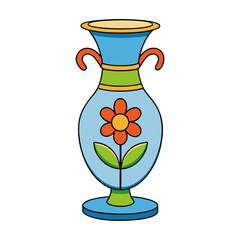 vase with a flower on it