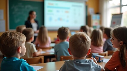 Children Engaged in Classroom Presentation Activities