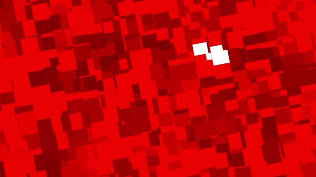Dynamic dark red animation featuring geometric shapes resembling shifting dimensional gates or portals. The moving rectangular textures create an illusion of depth and interdimensional transition.