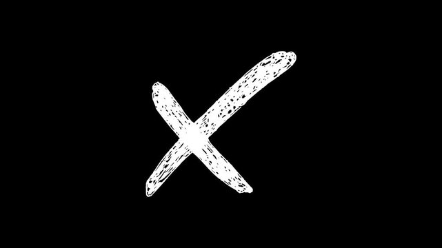 cross stop motion animation on a transparent background, Error, Wrong, Cancel, Reject, Prohibition Symbol, Motion Graphic Icon with Alpha Overlay