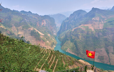 canyon and river in ha giang mountains, vietnam