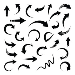 Arrows directional pointers graphic elements abstract design vector