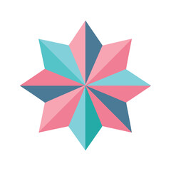 Geometric origami mandala flower in pastel colors perfect for design projects and art