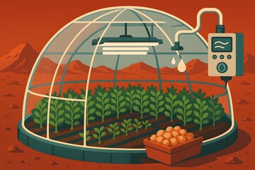 Martian Greenhouse Biodome Concept for Space Colonization and Future Farming