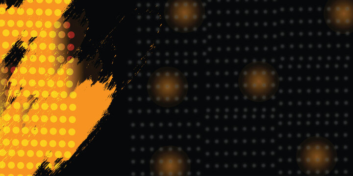 Abstract background Black and yellow with brushstroke and halftone stylet  brush grunge background. retro comic concept for your graphic design, banner or poster
