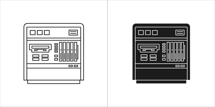 Vintage computer tower icon