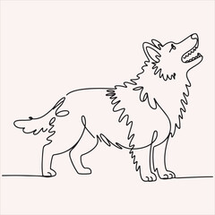 Majestic Wolf Line Art Minimalist Continuous Line Drawing of a Howling Wolf